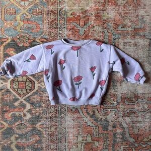 Zara Kids Floral Sweatshirt - Light Purple and Pink